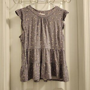 Monteau Sleeveless Purple Peplum Blouse